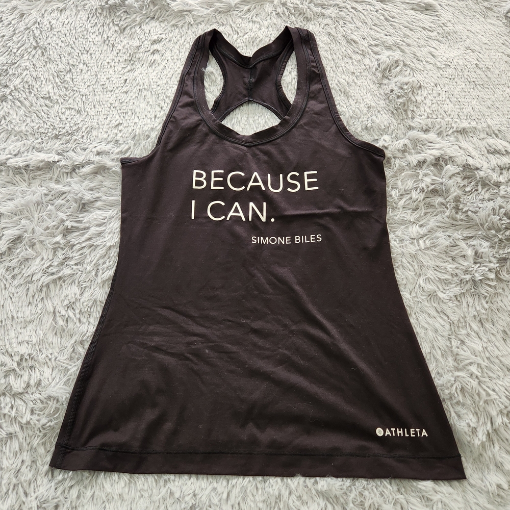 Athleta x Simone Biles Black Racerback Keyhole Tank Top